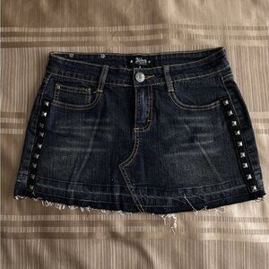 Abbey Dawn by Avril Lavigne Cool Early 2000’s Black Denim Mini Skirt Sz 3